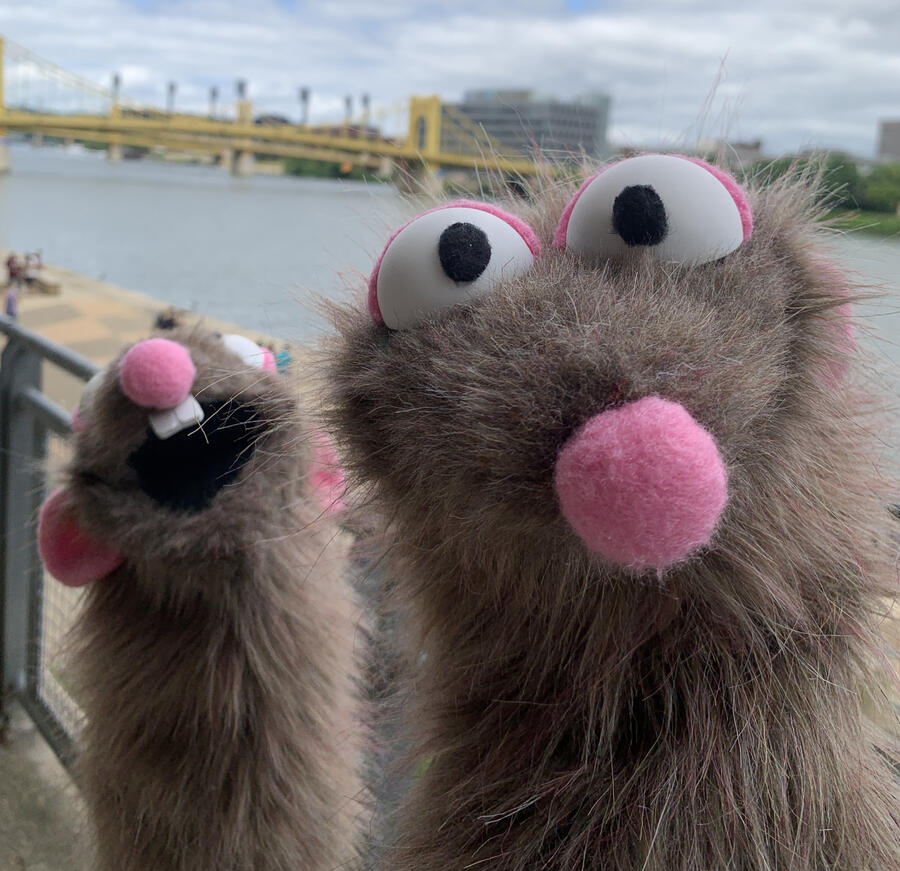 photo of two rat puppets